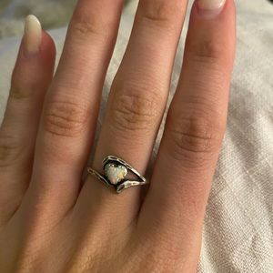 Opal heart ring